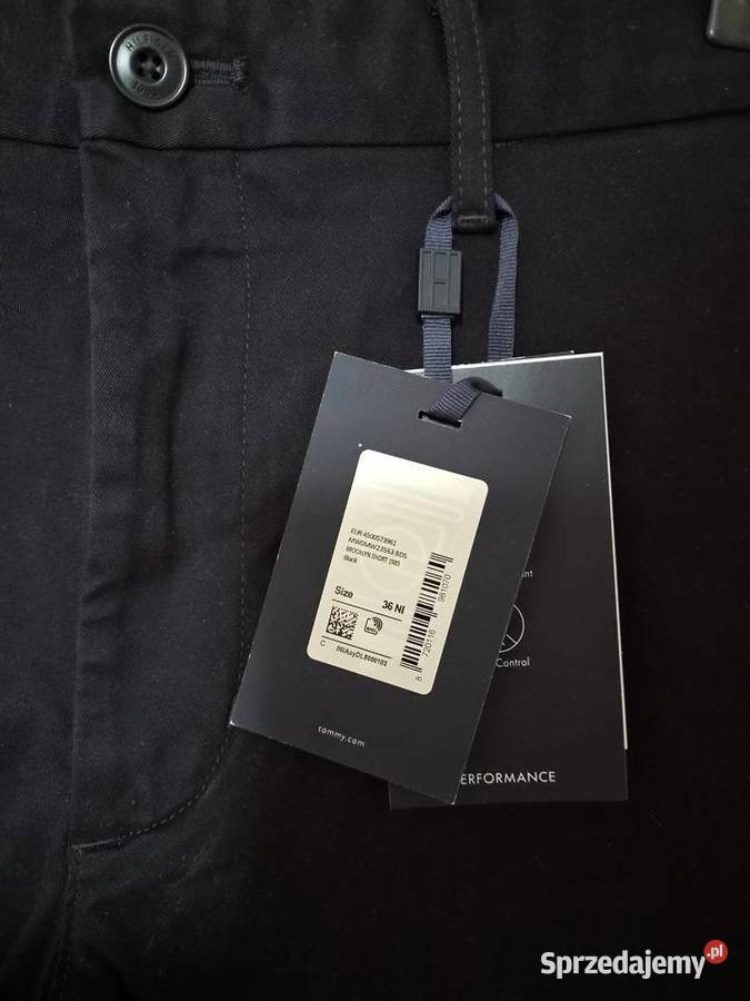 Nowe czarne spodenki szorty bawełninae męskie Tommy Hilfiger