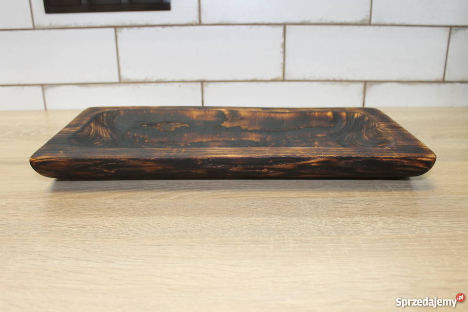 Drewniana patera półmisek Siekierki Małe