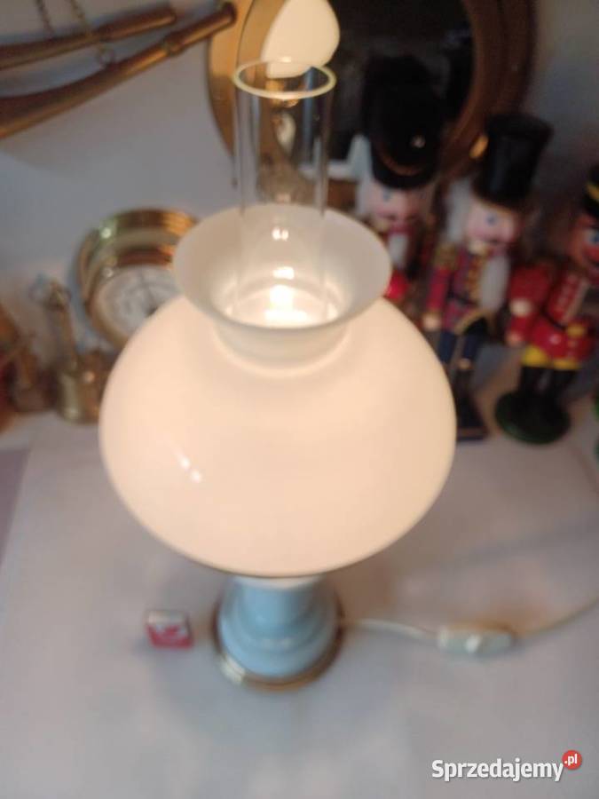 Lampa stołowa Mosiądz szkło Poznań