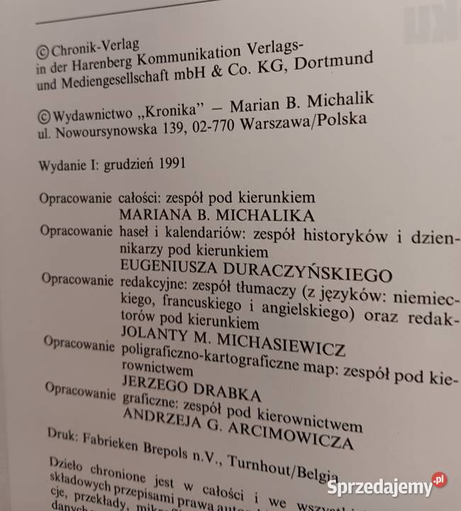 Marian B Michalik Kronika XX wieku wydanie 1991 Białystok sprzedam