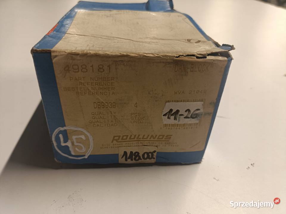 KLOCKI HAMULCOWE Iveco Daily I PRZEDNIE przód Rudka