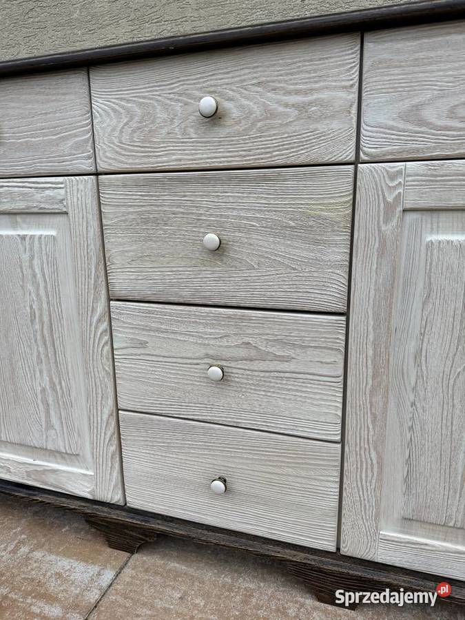 Komoda drewniana 2 m schaby chic szafka bufet Sulbiny