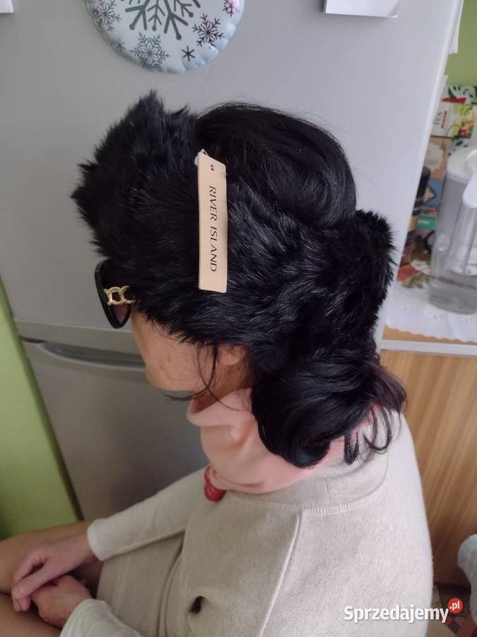 RIVER ISLANDCzarna futrzana opaska na głowęNOWA Kraków sprzedam