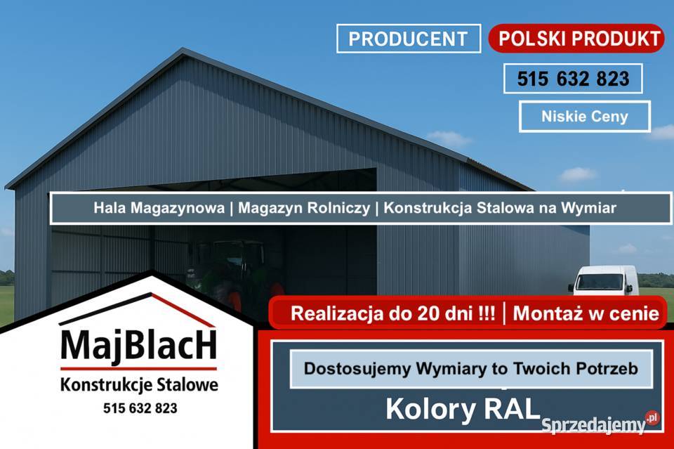 DREWNOPODOBNY Wielostanowiskowy GARAŻ BLASZANY Kolno sprzedam