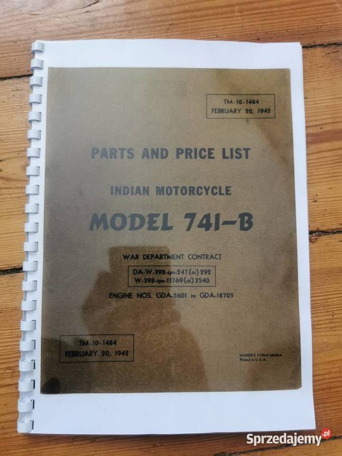 INDIAN 741 B PARTS AND LIST Lębork