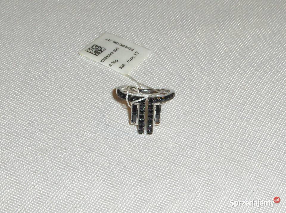 Srebrny pierścionek WKruk Spinele Czarne srebro Łódź
