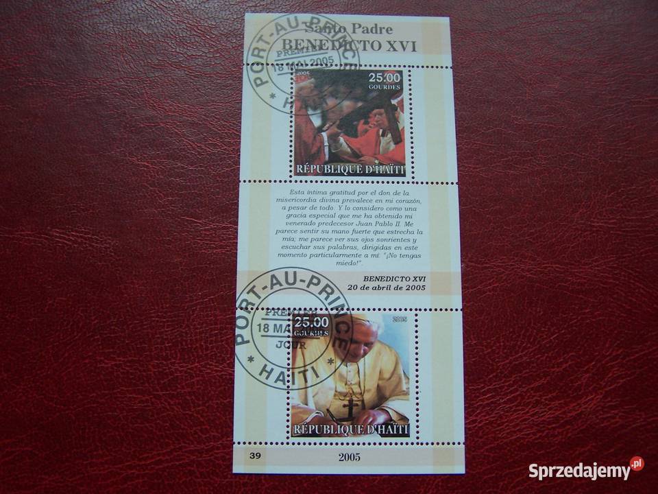 Haiti 2005 CTO Papież Benedykt XVI 4 Tychy sprzedam