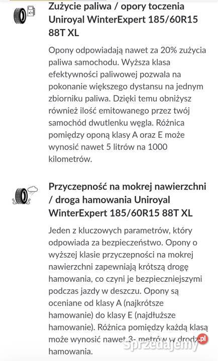 Opony Uniroyal 16565r15 88T Samochodowe dolnośląskie