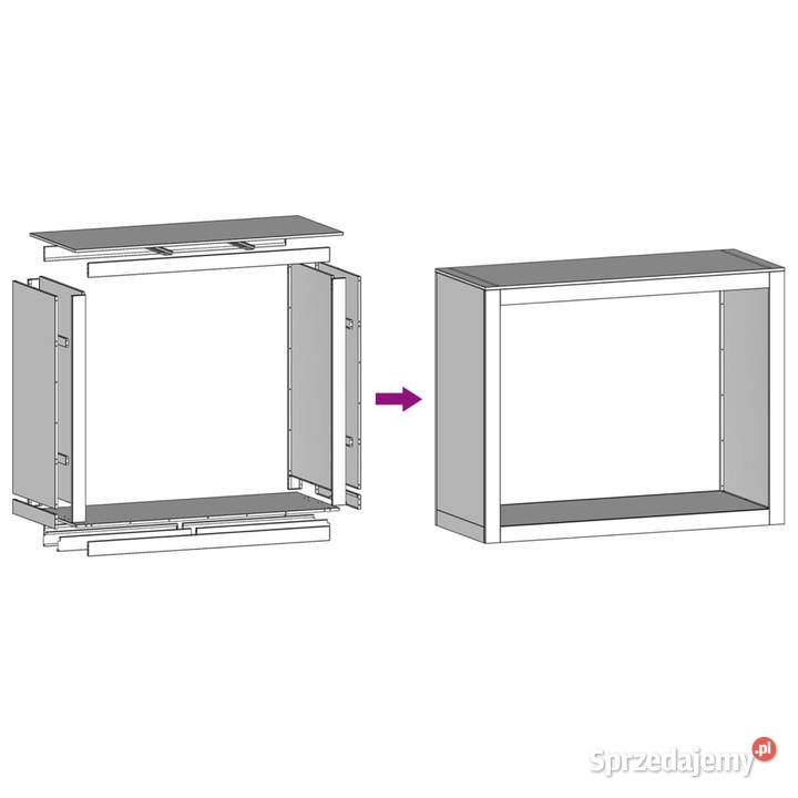 Stojak na drewno opałowe biały 100x40x80 stalowy Warszawa