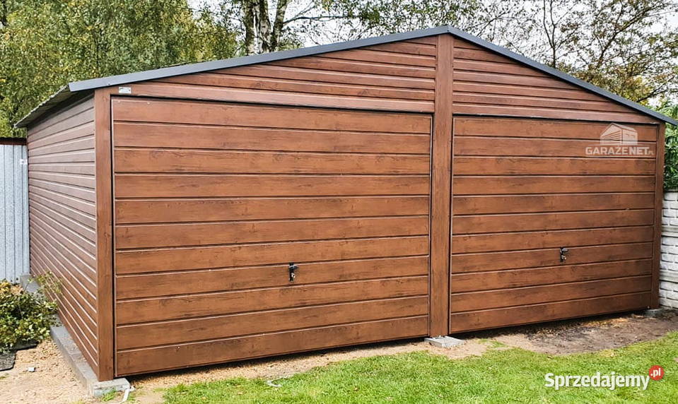 GARAŻ BLASZANY 6M X 5M DREWNOPODOBNY 2X BRAMA małopolskie Łapanów