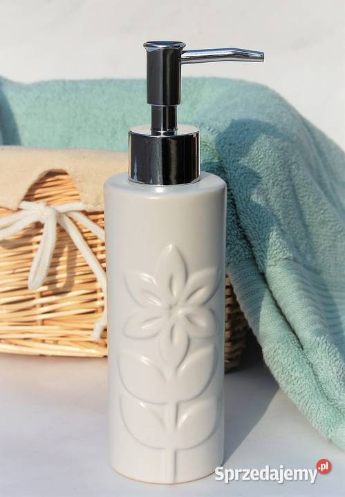 Dozownik na mydło biały ceramika kwiat 205 Lublin
