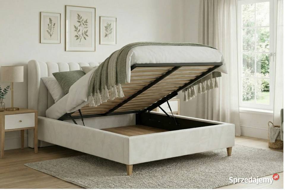 Białe łóżko Jasmine z uszami Panelami 160x200 sprzedam