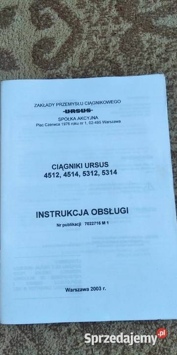 Instrukcja obsługi Ursus 4512451453125314