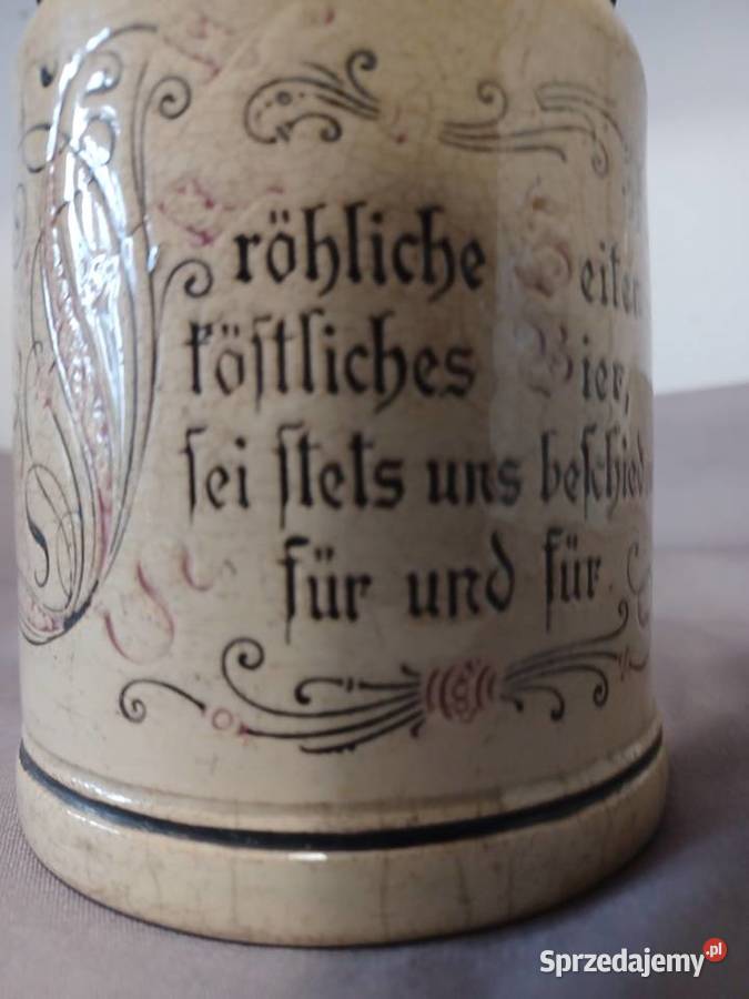 Porcelanowy unikatowy z 19 w sygnowany kufel Wrocław