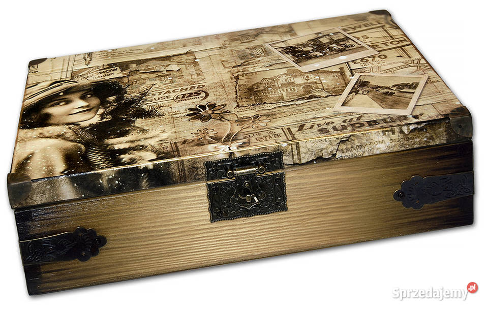 duża HERBACIARKA skrzynka na herbatę RETRO SEPIA Bydgoszcz