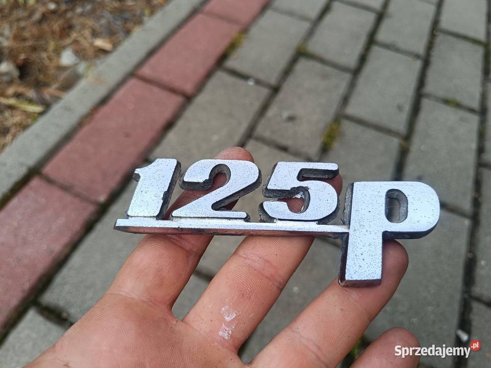 FIAT 125p emblemat znaczek chrom napis logo duży Pozostałe Bielsko-Biała