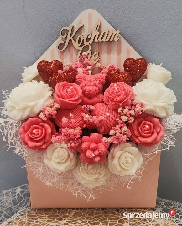 Flower Box Walentynki naturalny wosk sojowy mazowieckie Wyszków sprzedam