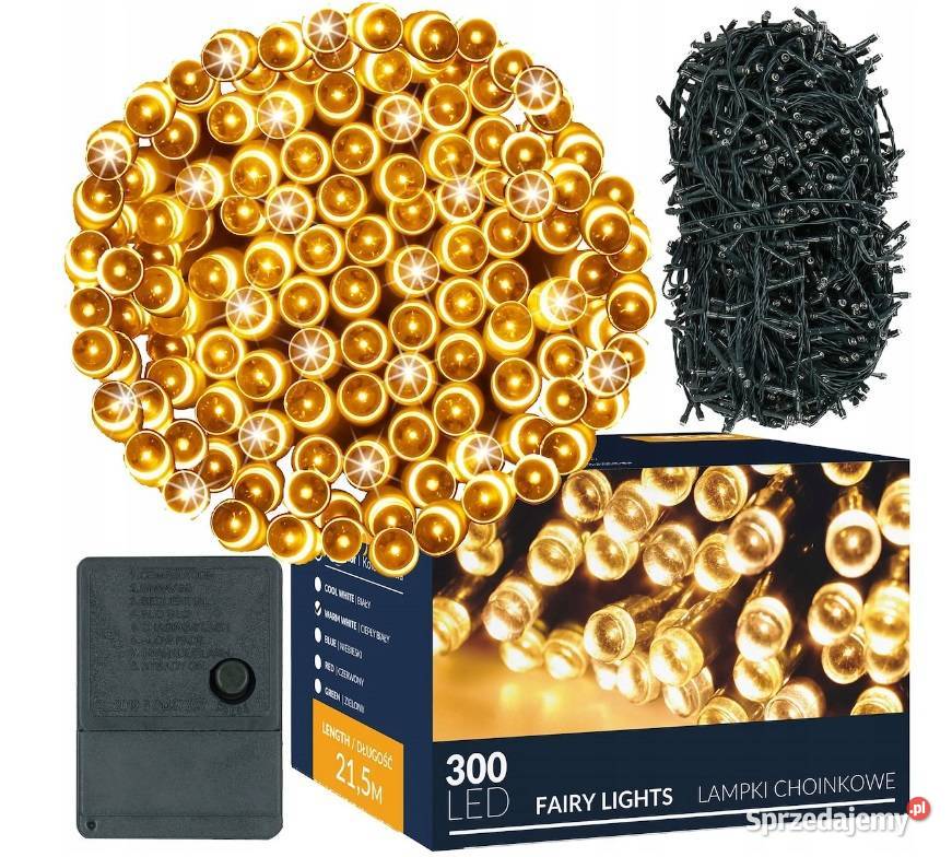 LAMPKI 300LED NA CHOINKĘ ZEWWEW BIAŁE CIEPŁE 21M