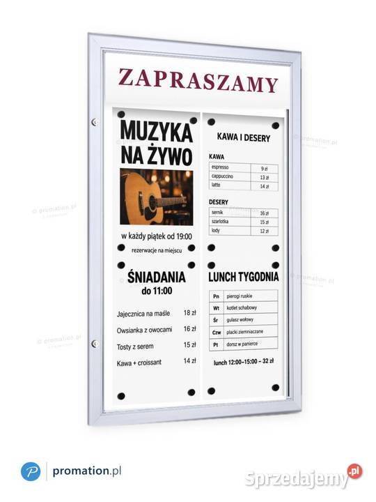 Stojaki na menu do restauracji kawiarni i hotelu małopolskie sprzedam