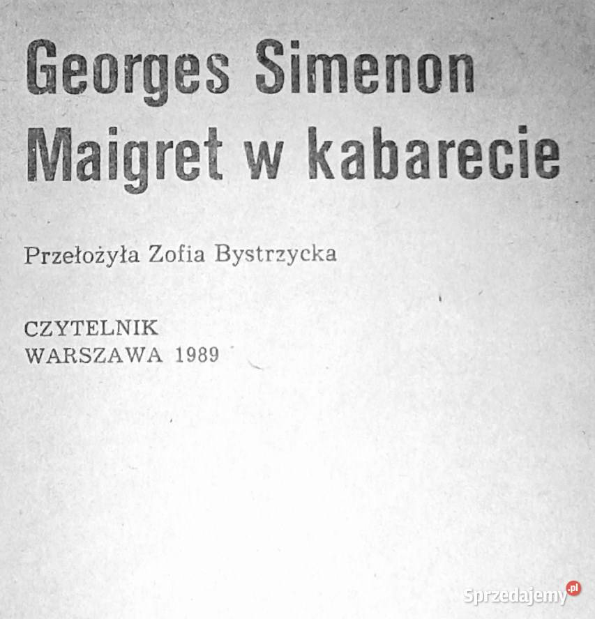 Maigret w kabarecie Georges Simenon Chełm