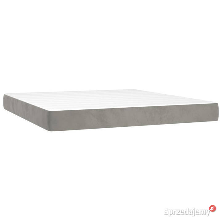 Łóżko kontynentalne z materacem i LED szare 128cm Warszawa