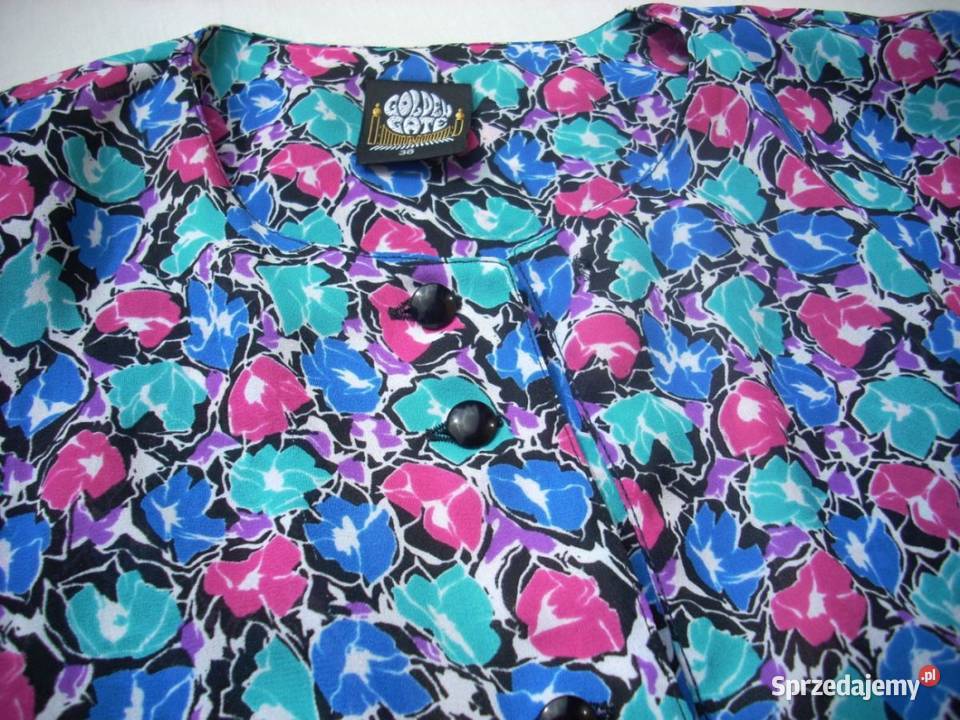 CA Kolorowa koszula Bluzka Bufki 38 40