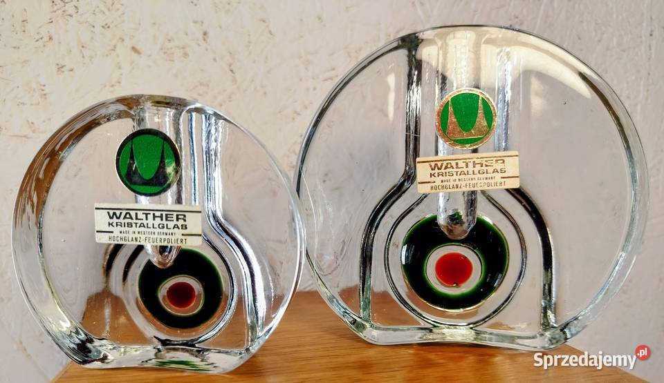 Zestaw wazoników Walther Kristallglas lata 60te Radłów