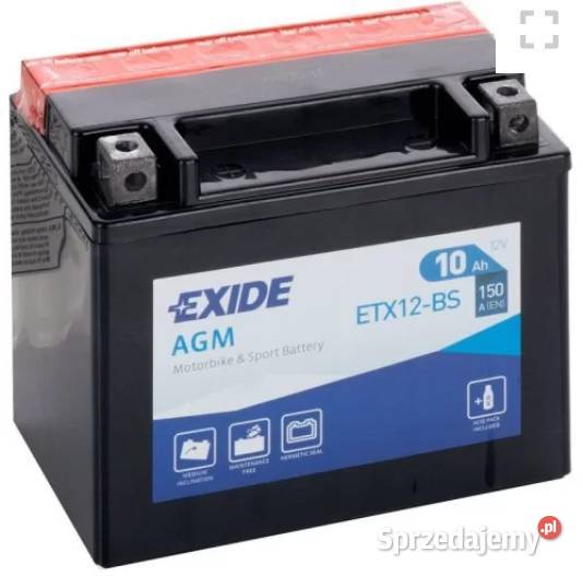 Akumulator 12V 10Ah EXIDE ETX12BS YTX12BS Łódź