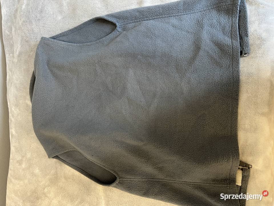 Kamizelka polarowa szara z wstawką w kratę Jasło