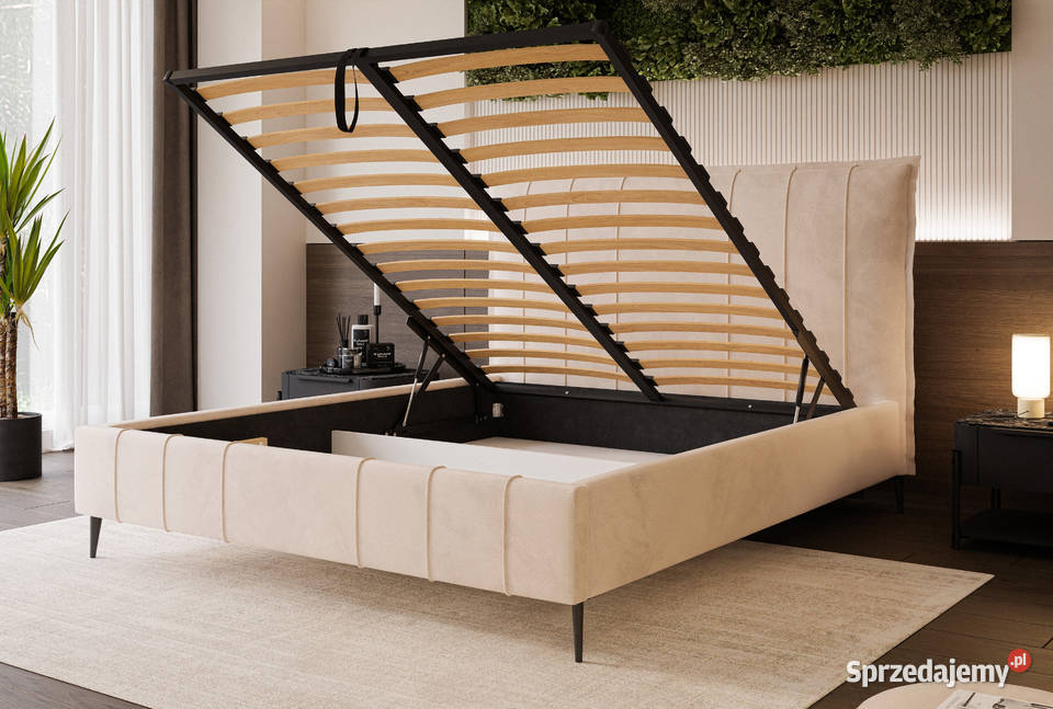 Łóżko tapicerowane z pojemnikiem Suzi różne Tarchały Małe