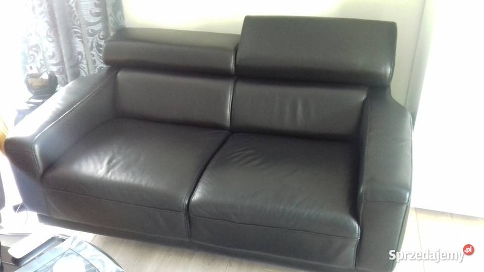 Komplet wypoczynkowy (sofa,fotel,pufa) ze skóry