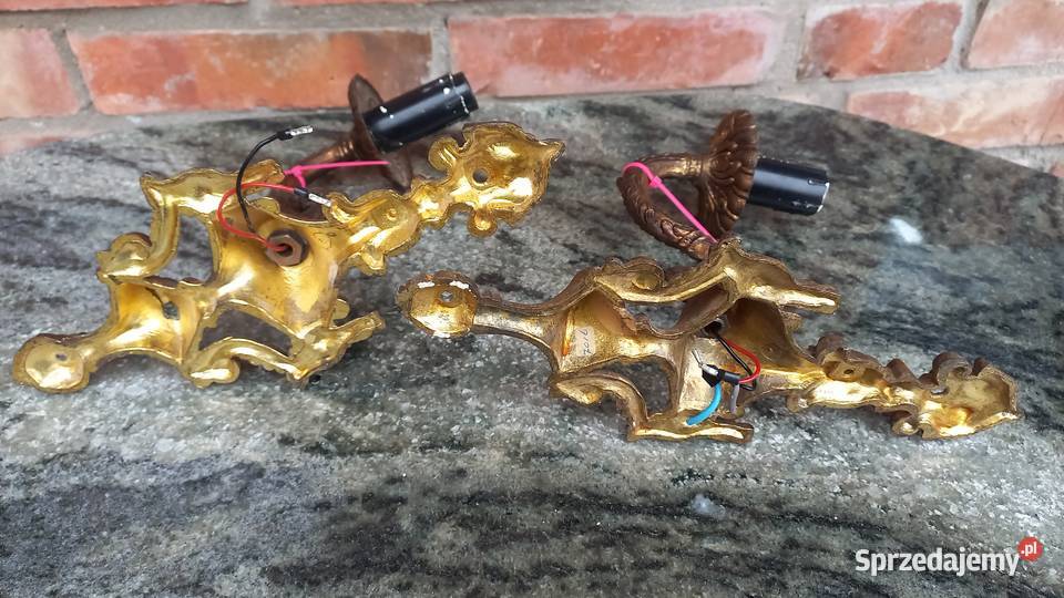 Kinkiet mosiężny 2 Lampka nocna metalowa Gawroniec