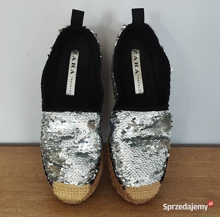 Zara srebrne cekinowe Espandryle Rozmiar 37 Olsztyn