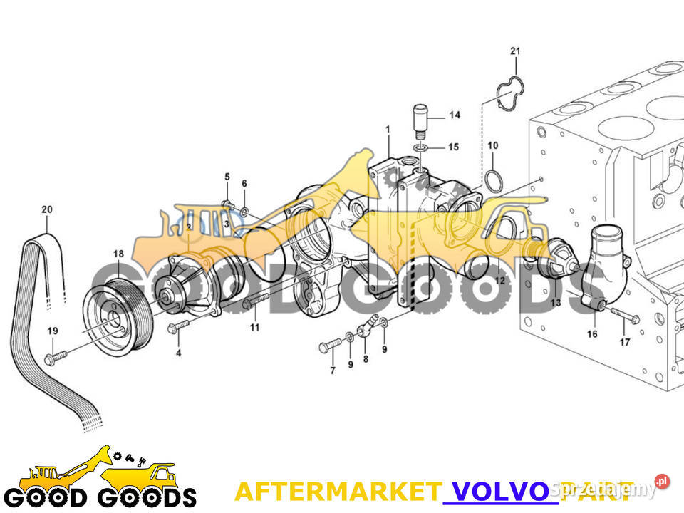 VOLVO POMPA WODY 21247955 21404502 21125771 Władysławów