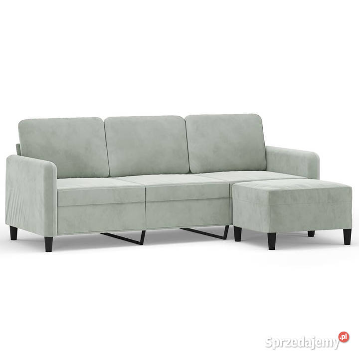 3osobowa sofa z podnóżkiem jasnoszara 180 Dom i Ogród Warszawa