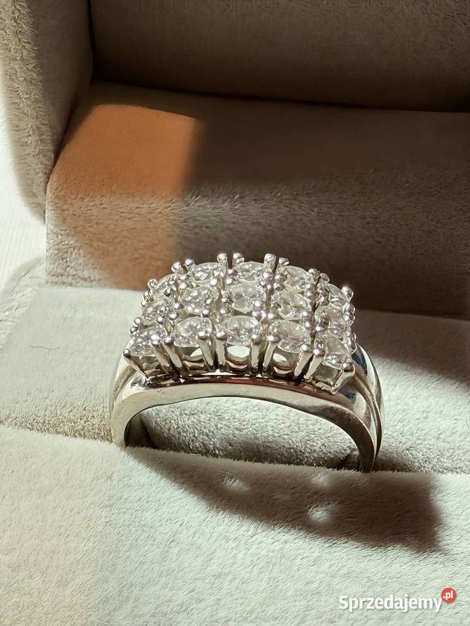 Pierścionek z białego złota 585 15 brylantów 163 zachodniopomorskie Szczecin