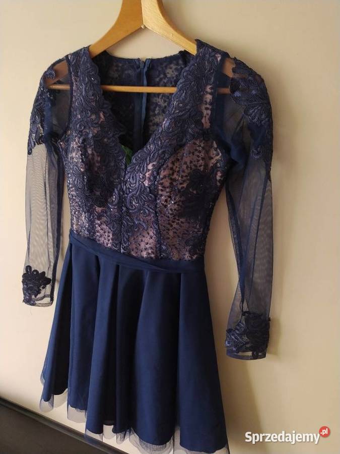 Bicotone XS S 34 granatowa sukienka wieczorowa Rozmiar 34(XS) Spódnice i sukienki Kraków