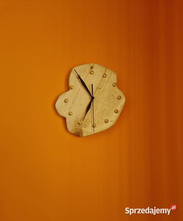Zegar ścienny drewniany ręcznie wykonany dolnośląskie Dzierżoniów