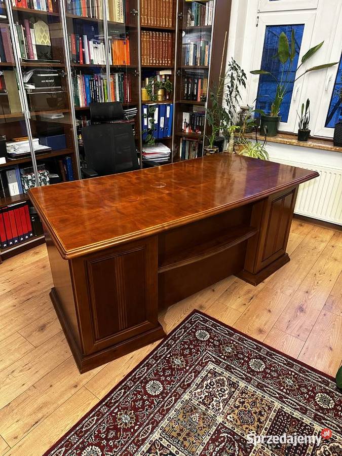 Piękne biurko kancelaryjne dyrektorskie orzech 180cm śląskie Bytom