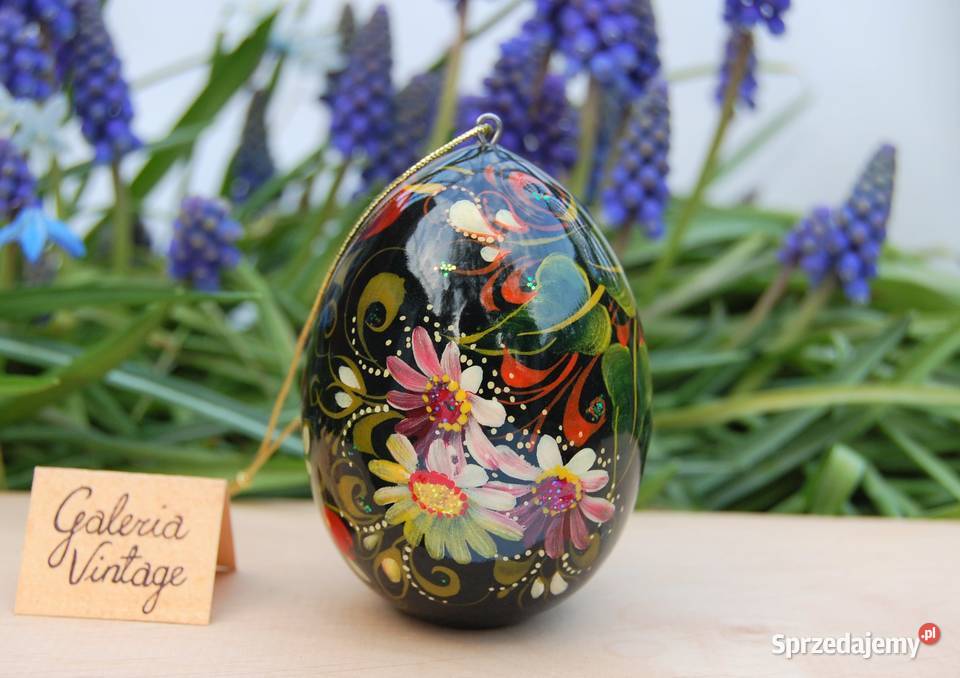 Drewniana pisanka rosyjska Rosja kwiaty lubelskie Lublin