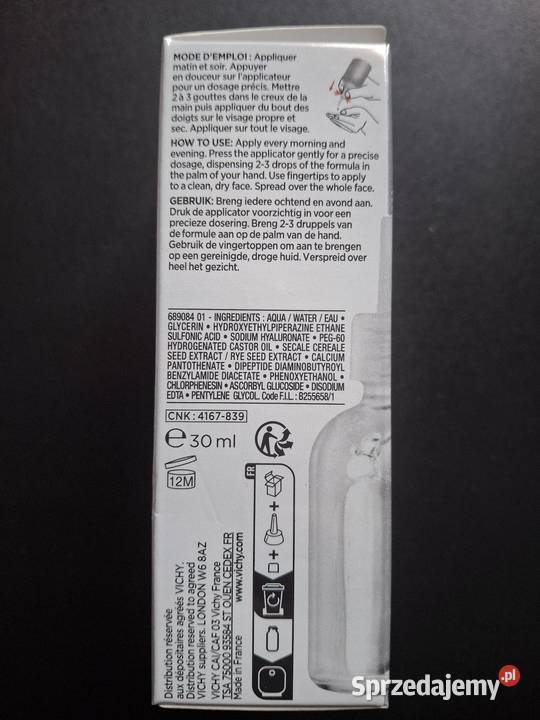 Skoncentrowane serum przeciwzmarszczkowe Vichy małopolskie Kraków