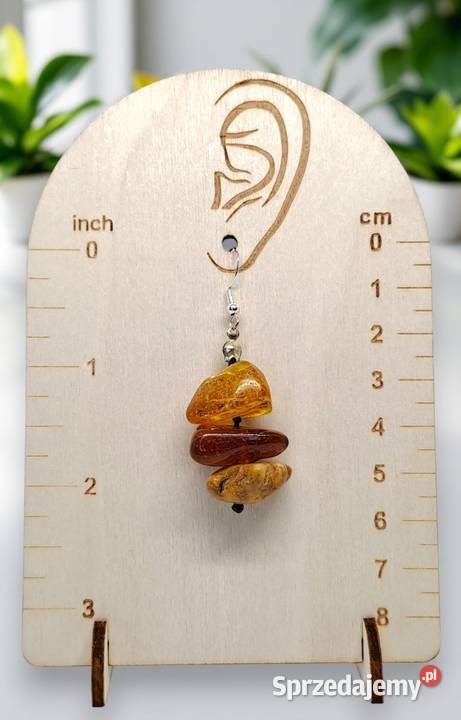 Kolczyki z BURSZTYNU bursztyn bałtycki bryłki Kolczyki