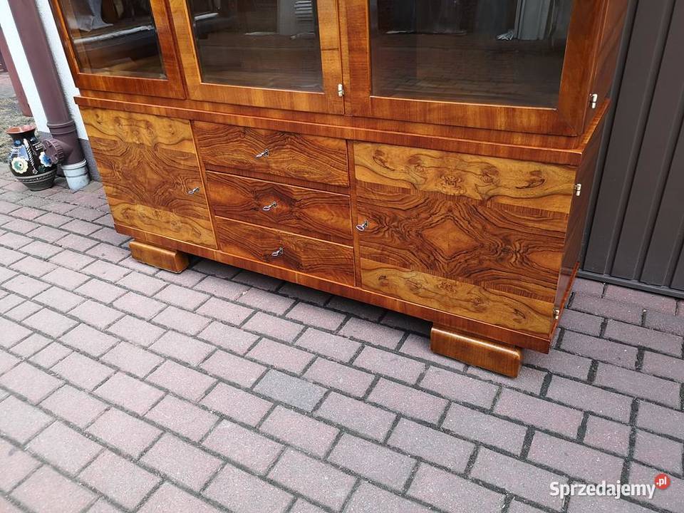 Biblioteka ARTDECO Orzech Politura Stara Antyk Swarzędz