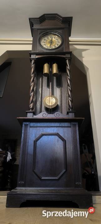 Piękny wielki zegar stojący w stylu gdańskim Kwaczała