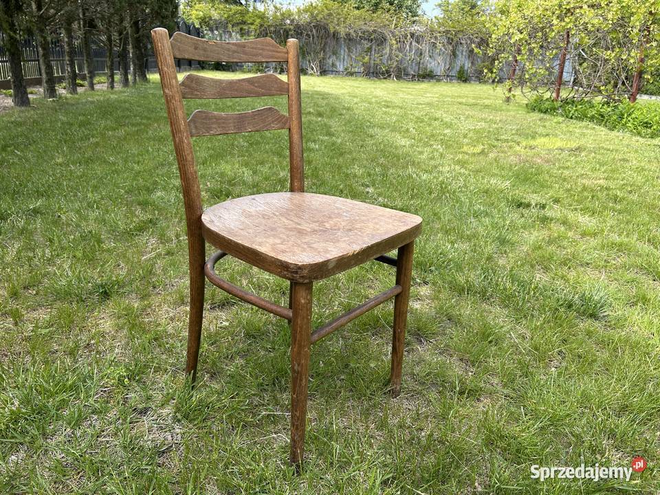 Krzesło drewniane PRL vintage retro Milanówek