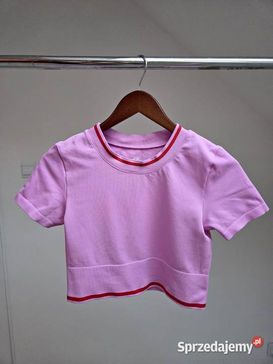 Różowy sportowy top crop bluzka Liszki