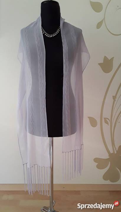 Lawendowy szal lekki z frędzlami Uniseks Warszawa