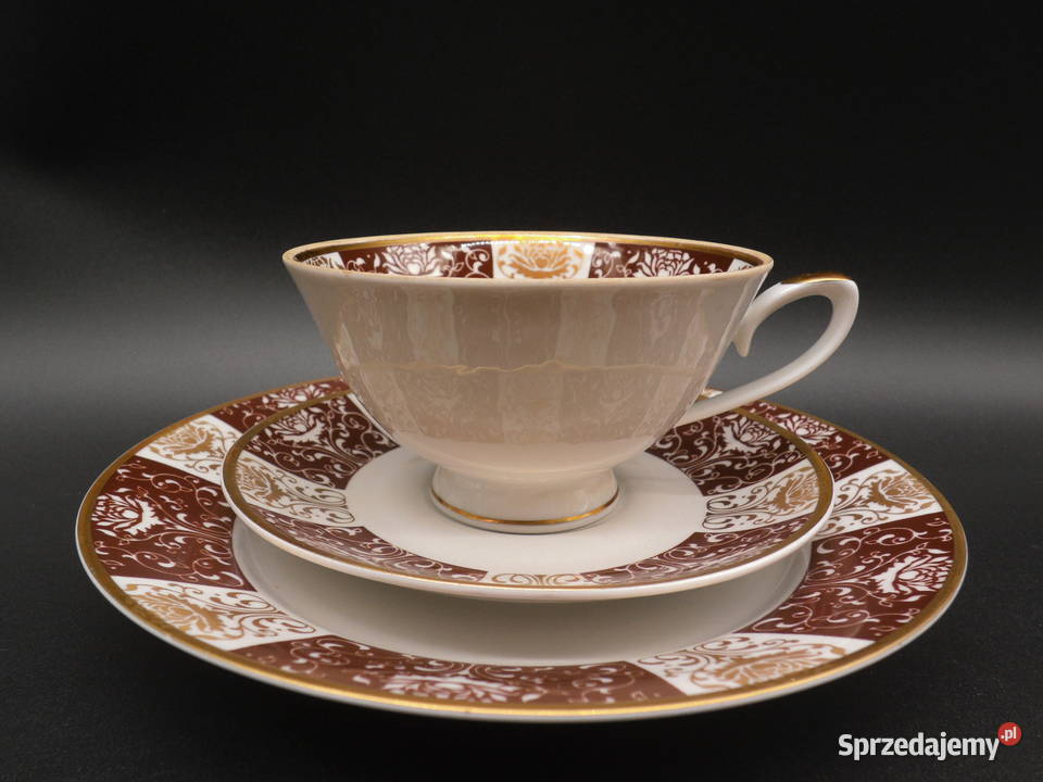 Zestaw śniadaniowy trio z porcelany CP Lettin wielkopolskie Raszków