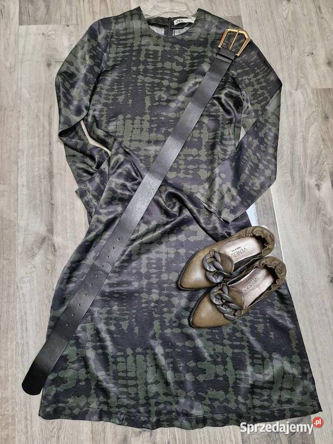 Sukienka Zara Zielono czarna Xs S śląskie