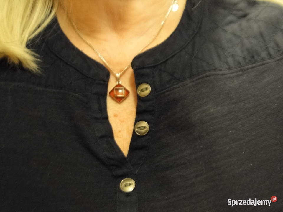 Stary Naszyjnik srebro i bursztyn bałtycki Warszawa